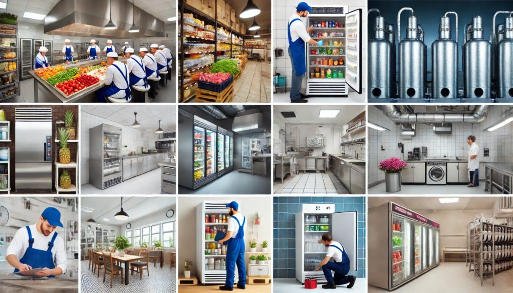 Technician repairing commercial fridge in Sydney